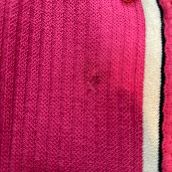 St. John Collection Pink Zip Front Sweater Knit Cardigan with Black Trim Sz 4 - Picture 13 of 16